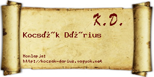 Kocsák Dárius névjegykártya